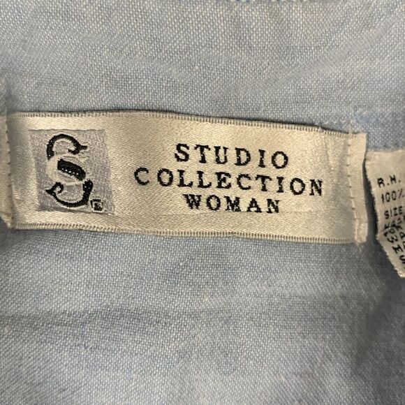 Women’s STUDIO COLLECTION WOMAN size 20W COTTON plaid button down - Picture 2 of 5